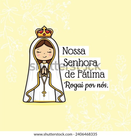 Vector hand drawn Nossa Senhora de Fatima illustration - Divine Visions: Artistic Expressions of Our Lady of Fatima - Sacred Beauty: Exploring Art Depicting Our Lady of Fatima Royalty-Free Stock Photo #2406468335