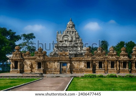Kailashnath Temple, early 8th century Pallava, Kanchipuram, Tamil Nadu , India Royalty-Free Stock Photo #2406477445
