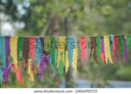 Colorful bunting flags or pennant chain
