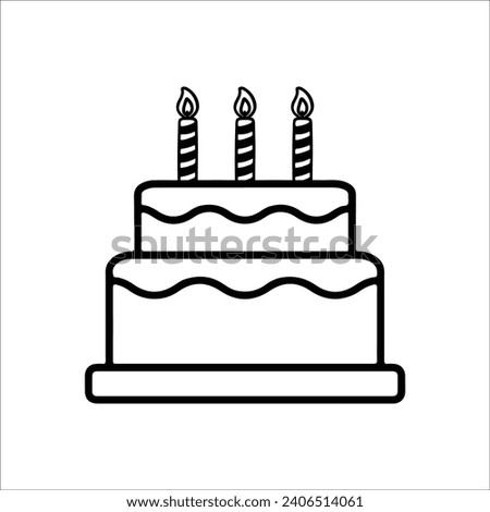 Birthday cake vector isolated icon, Emoji illustration, Birthday cake with candles vector emoticon, Cut Files for Cricut