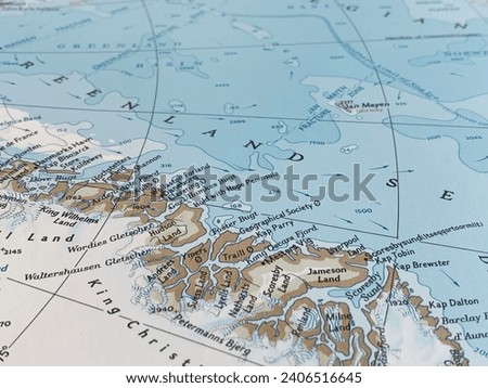 Map of Greenland, world tourism, travel destination
