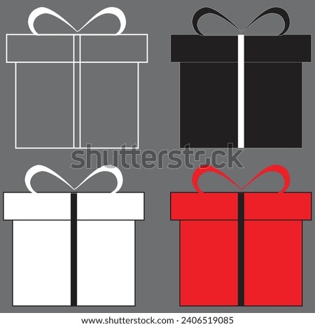 Present gift box icon. Vector isolated elements. Christmas gift icon illustration vector symbol. Surprise present linear design. Stock vector