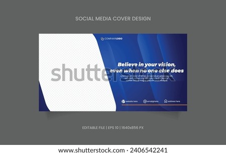 banner cover social media. abstract background design blue color