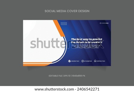 abstract background banner design. business cover social media with image place template design.