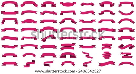 Ribbon banner set. Ribbons collection. pink ribbons.Flat vector ribbons banners isolated background. Set ribbons or banners. vector pink ribbon
