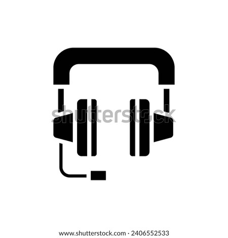 Workplace Headset Filled Icon Vector Illustration