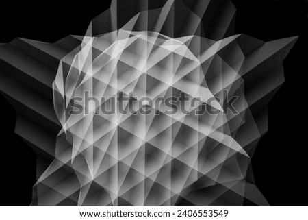 Abstract paper art sculpture in black and white