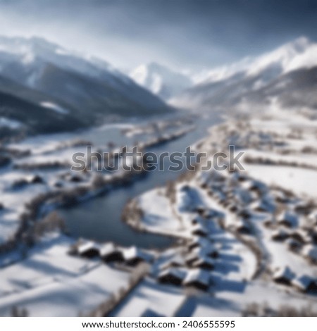 snowy mountain stock photo image blurred background