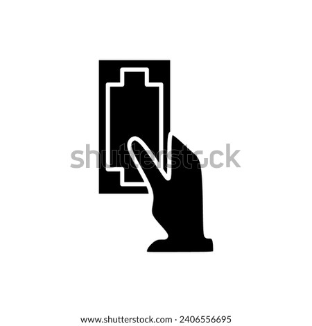 Hand holding cash money in black fill icon. Vector illustration from online payment icons collection. Editable graphic resources for many purposes.