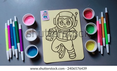 astronaut cartoon abstract art illustation