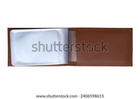 Business leather card holder isolated on white background