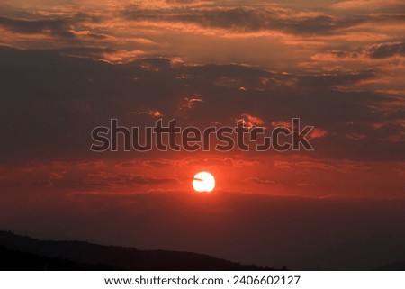 beautiful golden sunset sky landscape, natural background