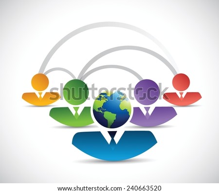 international diverse teamwork connection illustration design over a white background