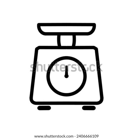 Kitchen Scales line icon, outline vector sign, linear pictogram isolated on white. logo illustration