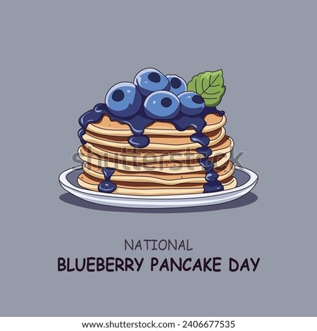 National Blueberry Pancake Day background. Vector illustration design.