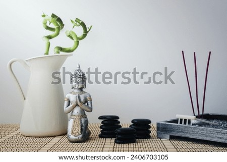 relaxing composition with buddha figure