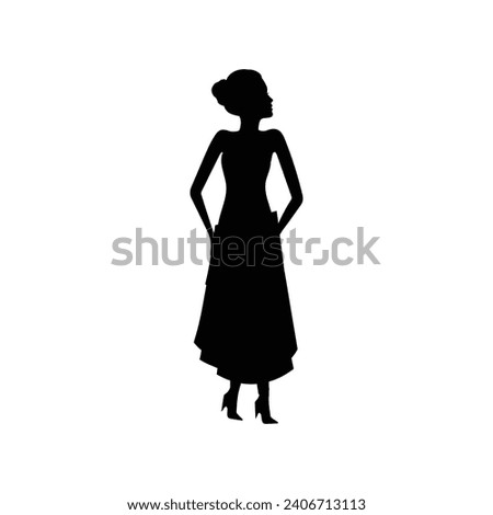 Man, Woman and kids standing silhouette. Group in formal dress. Shillouette romantic couple picture. Silhouettes of People.