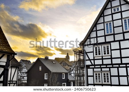 historic freudenberg germany in the winter sun Royalty-Free Stock Photo #2406750623