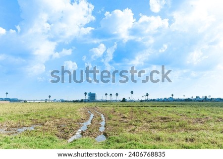 Beautiful Cambodian natural landscape Outside City in Cambodia