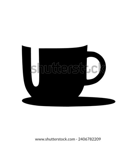 Empty coffee cup vector Illustration with shadow isolated on white background