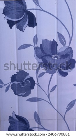 Blue floral tile texture photography