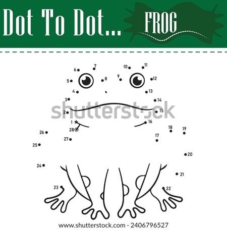 connect the dots frog cute animals coloring page for preschool and activity