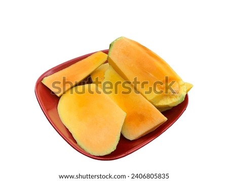Mango gandik. It has a more attractive color when ripe, namely orange and sometimes there will be a tinge of pink at the end of the fruit. The shape of the mango is inconsistent.