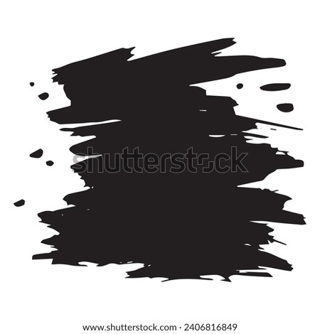 Black grunge brush stroke drawn background border