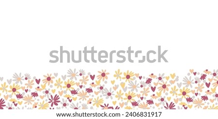 Background with color exotic leaves, flowers. Nature concept design. Modern floral compositions with summer branches in trendy flat simple style. Vector illustration for poster, banner, greeting card.