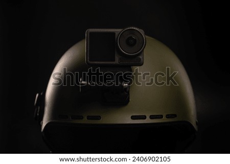 Action camera on a helmet