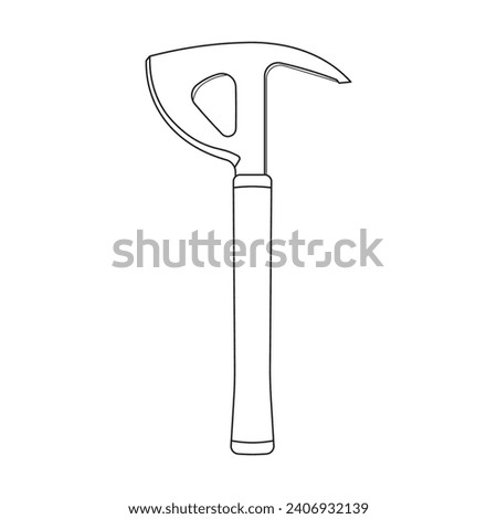 Hand drawn Kids drawing Cartoon Vector illustration crash axe icon Isolated on White Background