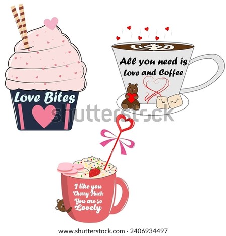 Valentine Coffee Up Sublimation Clipart