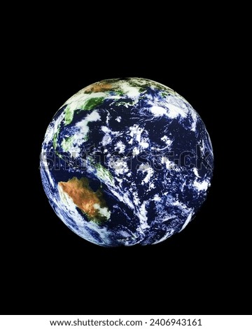 Earth full size on black background Royalty-Free Stock Photo #2406943161