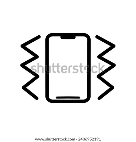 Mobile phone shake icon, flat line icon isolated on white
