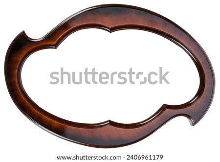 Antique Simple Brown Classic Old Vintage Wooden mockup canvas frame isolated on white background. Blank and diverse subject molding baguette. Design element. use for paint, mirror or photo