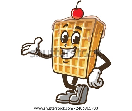 smile Waffle cartoon mascot illustration character vector clip art