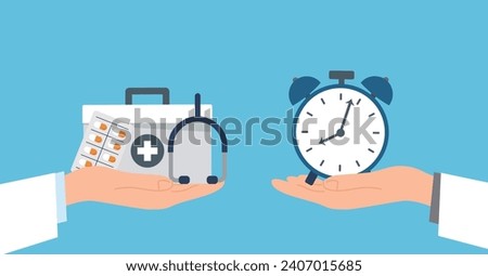 Illustration image of physician work style reform, vector Royalty-Free Stock Photo #2407015685