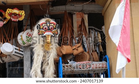 Bali souvenior, Balinese Hindu Character  Barong and Rangda's mask