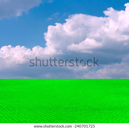 artificial turf on the sky background