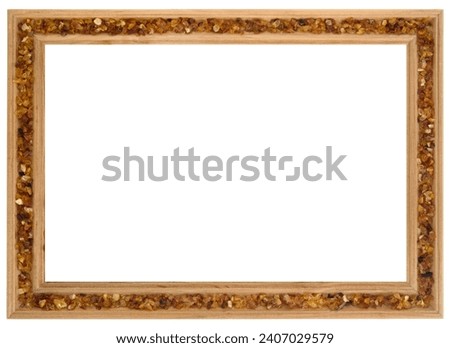 Antique Amber Brown Classic Old Vintage Wooden Rectangle mockup canvas Simple frame isolated on white. Blank and diverse subject molding baguette. Design element. use for paint, mirror or photo