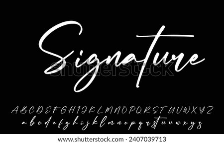signature Font Calligraphy Logotype Script Brush Font Type Font lettering handwritten Royalty-Free Stock Photo #2407039713