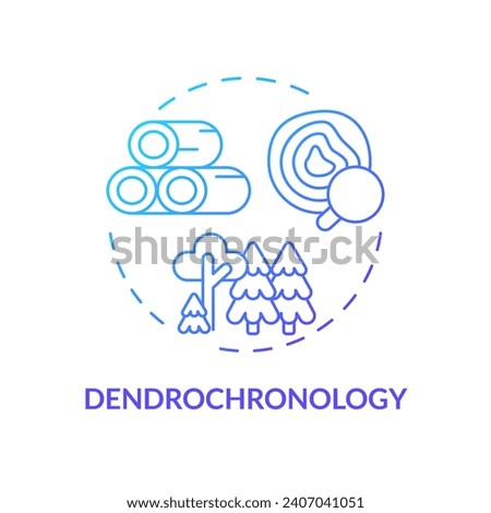 2D gradient dendrochronology icon, simple isolated vector, climate metrics thin line illustration.
