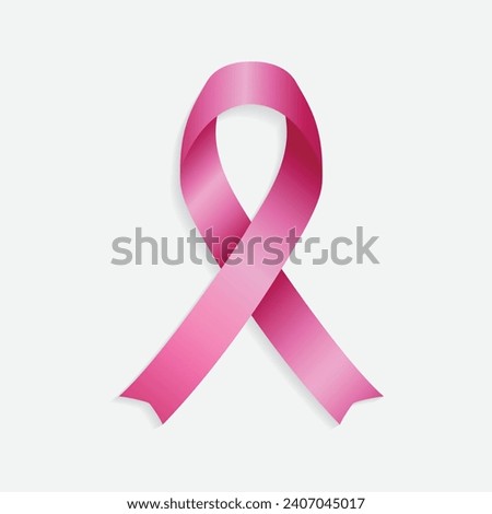 World Cancer Day, February 4, Pink Realistic Ribbon on Background Vector Illustration