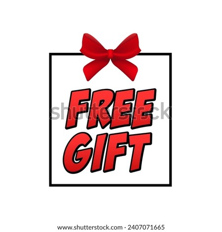 FREE Special Gift. Free gift on white background for banner design. Vector business template. Present gift box icon. Vector illustration