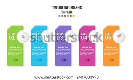 infographics banners template with 5 options, vector infographic Royalty-Free Stock Photo #2407080993