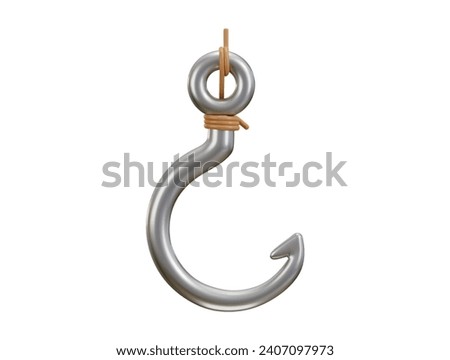 fishing hook icon 3d rendering vector illustration