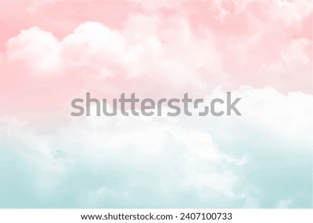 Hand painted watercolor pastel sky cloud background