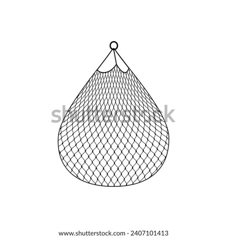 Fish net, isolated fishnet of vector fishery, fishing sport and fisherman item. Sea fish and ocean seafood catch trap of fishing rope or line mesh grid. Black seine fishing net or fishnet