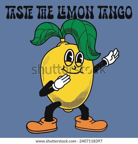 Lemon Character Design With Slogan Taste the lemon tango