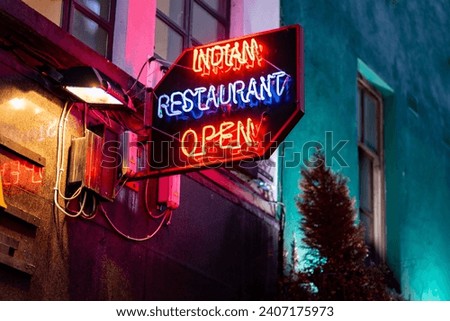 Indian restaurant Open sign neon